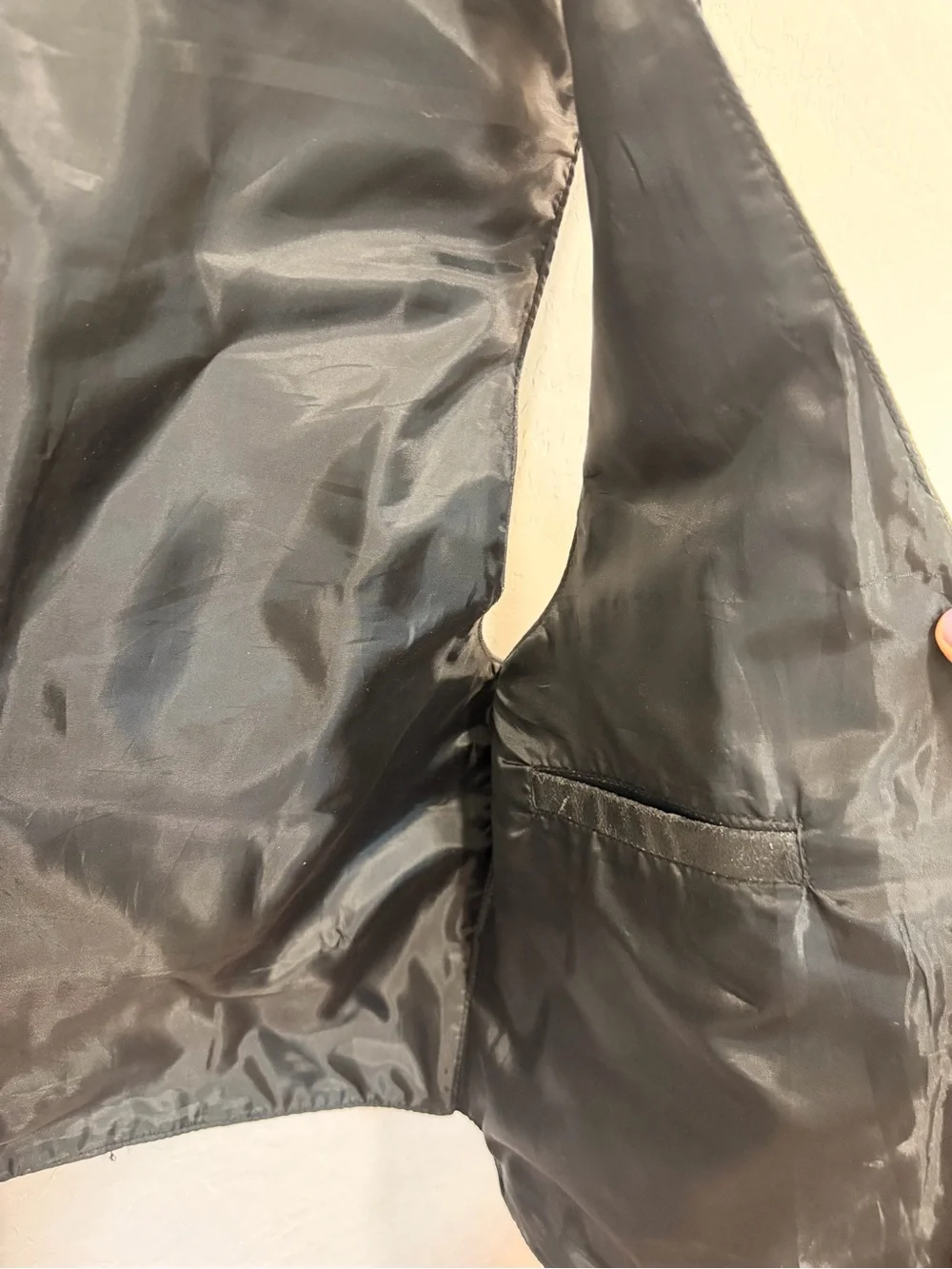 ATL Genuine Leather Black Men's Vest size 48 biker vtg snap button up motorcycle